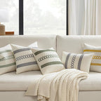 MIULEE Set of 2 Gray Boho Decorative Lumbar Pillow Covers 12x20 Inch Farmhouse - Image 2