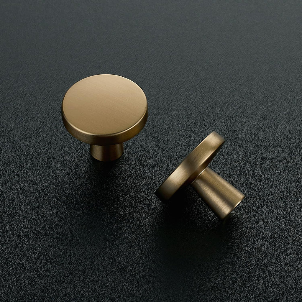 Ravinte Champagne Bronze Cabinet Knobs Solid Pulls Single Hole 10 Pack