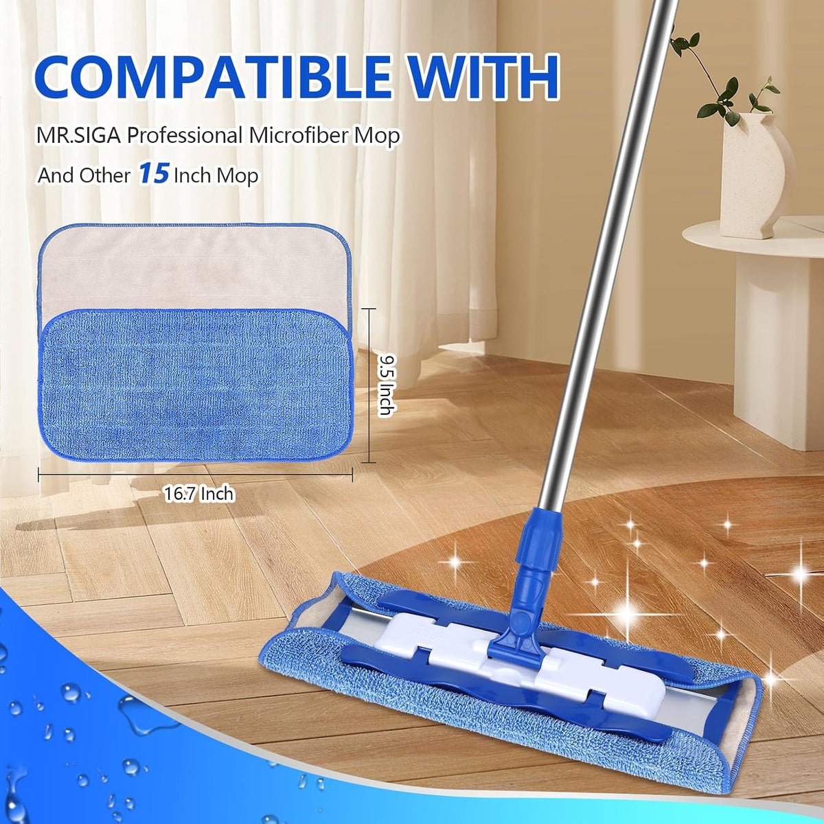 Microfiber Cleaning Cloth Compatible with MR SIGA Microfiber Mop