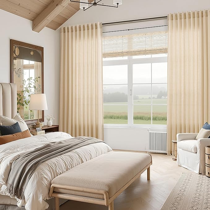 Nanspring Tan Semi Sheer Curtains 72 Inches Long - Image 7