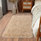 Soft Runner Rugs for Bedroom Hallways, 2 Packs 2x3 Beige Fluffy Shag Throw Area by Ailyei