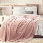 TOONOW Fleece Blanket Textured Fuzzy Plush Throw Blanket Twin Size 60" x 80" - Image 3