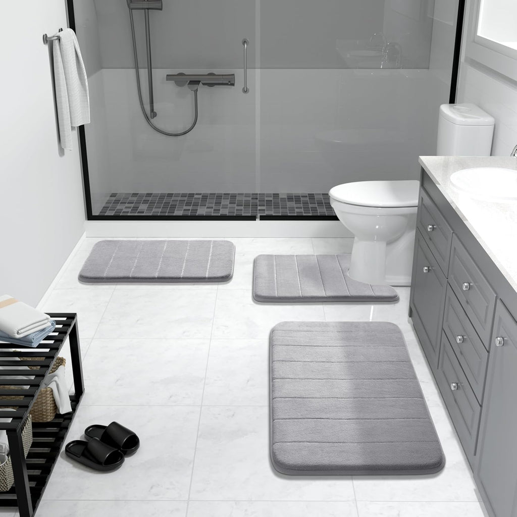 Yimobra Memory Foam Bath Mat 31.5x20, 5X Softer and Absorbent Bathroom Rug