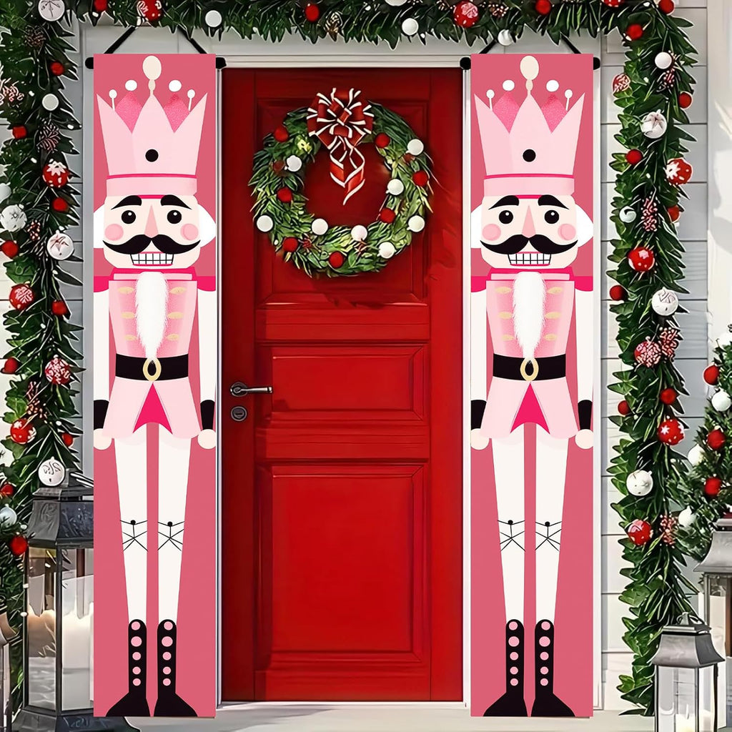 BlissYard Nutcracker Christmas Porch Banner Decorations 71 x 12 Inch Soldier Model Nutcracker Banners Front Door Hanging Banner Entryway Xmas Winter for Wall Fireplace Party Holiday Home Kids Decor