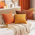 MIULEE Pack of 2 Rust Corduroy Decorative Pillow Covers 20x20 Inch Soft Boho - Image 8
