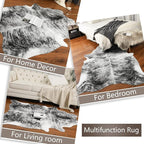 AROGAN Western Decor Faux Fur Cowhide Rug, 6.2 x 5.2 Feet Premium Animal Skin - Image 7