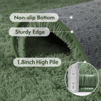 5x7 Ft Shag Green Area Rug for Bedroom Living Room, Ultra Soft Fluffy Furry - Image 6