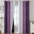 Estelar Textiler Purple and Greyish White Ombre Blackout Curtains 90 Inch by ESTELARTEXTILER