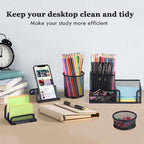 Desk Organizers set with Mesh Pen Holder Cup Office Supply(6 Piece set)