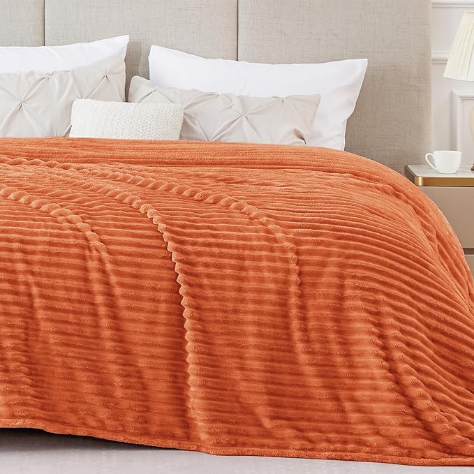 BEDELITE Fleece Blanket King Size – 3D Ribbed Jacquard Soft and Warm Decorative - Image 7