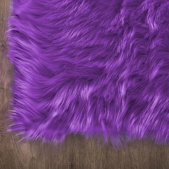 Latepis Faux Fur Rug 2x5 Runner Fluffy Area Rug Purple Washable Shag Rugs - Image 5