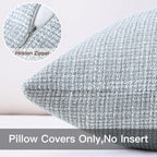 Artscope Outdoor Waterproof Throw Pillow Covers 18x18 Inch Decorative Linen Outdoor Pillows Cushion Case for Patio Couch Sofa - Blue Grey