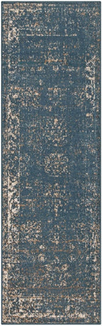 Unique Loom Sofia Collection Area Rug - Casino (2' x 6' 7" Runner, Blue/ Ivory)