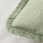 MIULEE Decorative Throw Pillow Covers Neutral Linen Fringe Throw Pillows Set of - Image 3