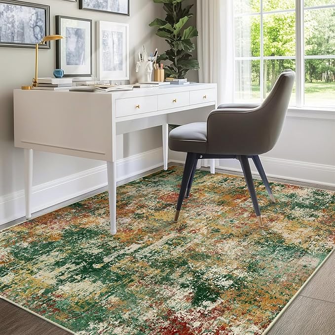 Washable Area Rugs 6'x9' Non-Slip Modern Abstract Soft - Image 3