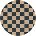 Lahome Colette Checkered 4 ft Easy Jute Round Rug, Washable Small Rugs - Image 7