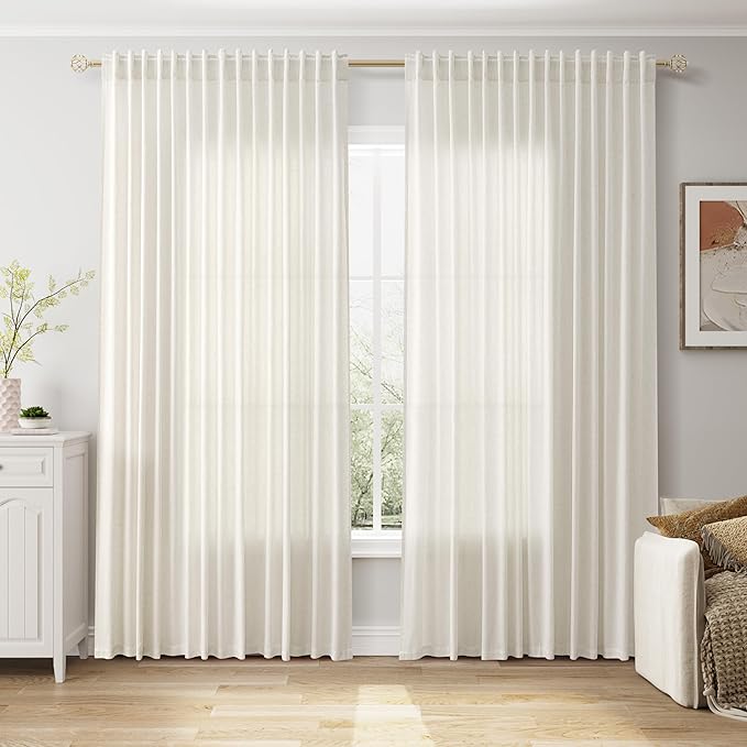 Extra Wide 100 Inch Linen Curtains by Nanspring