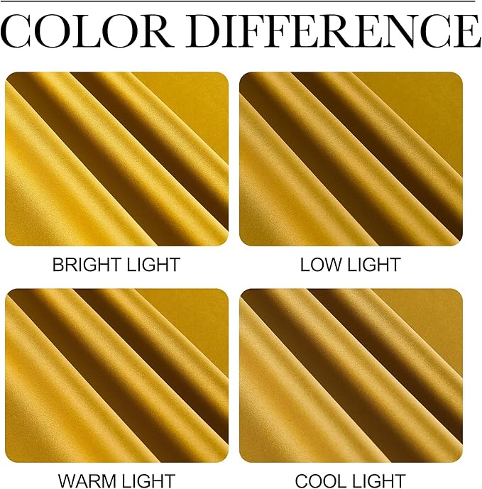 NICETOWN Room Darkening Gold Curtains 63 inch Length 2 Panels - Image 5