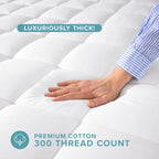 Bare Home Full Mattress Topper Cotton Top (Full, White)