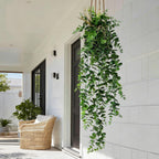 Artificial Hanging Plant 2 Pcs Faux Eucalyptus Vine Ivy Vine Faux Plant Fake Potted Greenery for Wall Living Room Home Shelf Office Bathroom Outdoor Indoor Decor (Type 2)