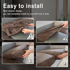 Leather Look Couch Cushion Covers Sofa Seat Slipcovers Sets Couches Furniture - Image 6