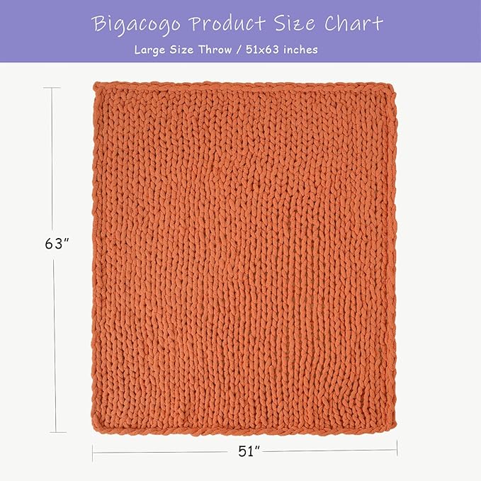 Bigacogo Chunky Knit Throw Blanket - Image 2