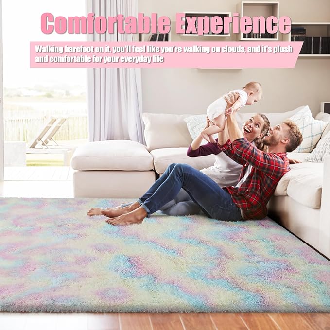 9x12 Fluffy Area Rugs for Living Room, Large Fuzzy Shag Area Rug for Bedroom - Image 2