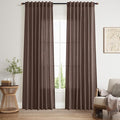 Nanspring Cappuccino Linen Curtains 84 Inch Length 2 Panels Set by Nanspring