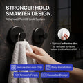 HOME SO Suction Cup Hooks for Shower & Bathroom Towel Holder 2-Pack Black