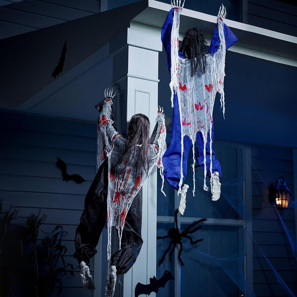 JOYIN 47" Halloween Climbing Zombies Wall Decoration Outdoor (2 Pcs), Halloween Zombie Undead for Haunted House Prop, Yard Patio Wall Decoration Party Supplies