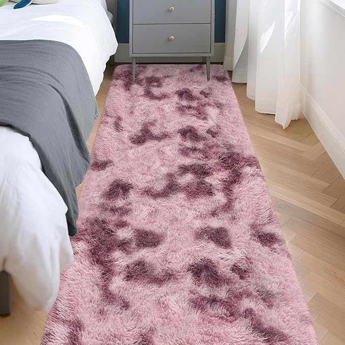 Tie-Dyed Blush 2x8 Machine Washable Runner Rugs - Image 3