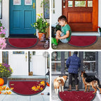 Smiry Half Circle Front Door Mat Outside Entrance, Heavy Duty Sturdy Natural - Image 7