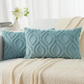 decorUhome Summer Throw Pillow Covers 12x20 Inch Set of 2, Soft Plush Faux Wool by decorUhome