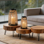 Rattan Boho Decorative Lanterns Outdoor Indoor Patio & Porch Table Decor