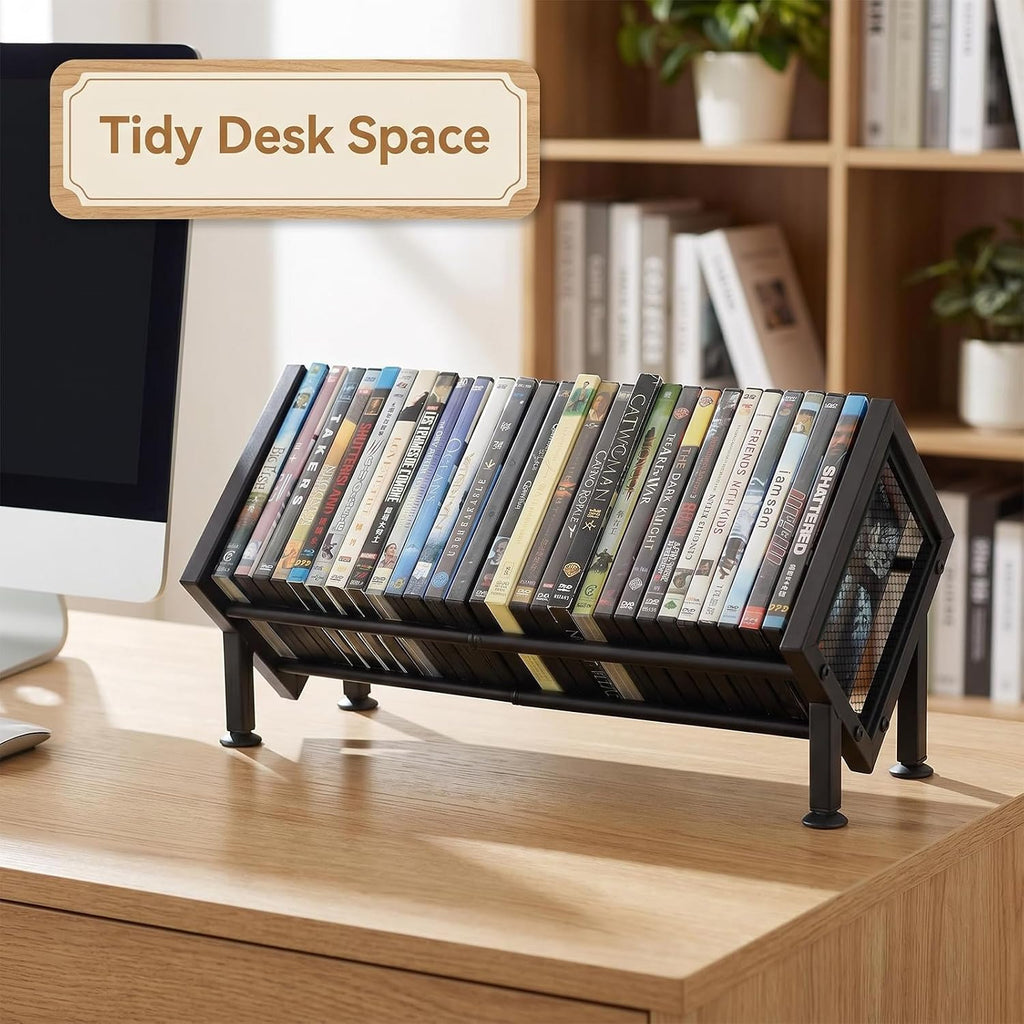PUTNATRURE DVD Storage Rack, Expandable Video Game Shelf & Blu Ray Holder