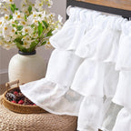 jinchan Ruffled Valance Curtain Shabbychic Farmhouse 18 Inch 1 Panel White