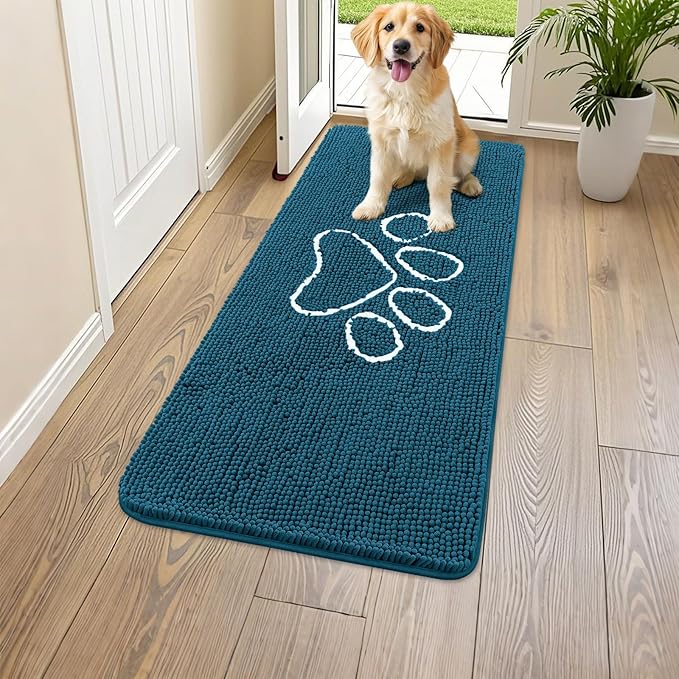 Smiry Dog Door Mat for Muddy Paws, Absorbent Dirt Trapper Non Slip Quick Dry by Smiry