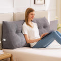 IASEAHK Headboard Pillow Queen, Wedge Pillow Headboard, Dark Grey