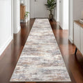 KOZYFLY Modern Abstract Washable Rug Runner 2.6x14 Hallway Rug Runner Non-Slip by KOZYFLY