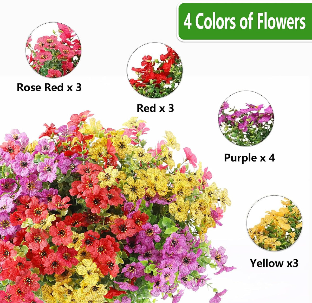 Artificial Flowers Fake Plants for Outdoors Summer Decoration