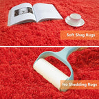 Red Shag Area Rugs for Bedroom Living Room, Ultra Soft Fluffy Christmas Area - Image 7