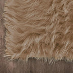 Latepis Brown Beige 2x5 Washable Small Rug Faux Sheepskin Fur Rug Fluffy Shag - Image 5