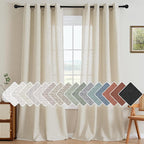 H.VERSAILTEX Living Room Linen Curtains Home Decorative Nickel Grommet Semi by HVERSAILTEX