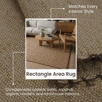 Water Hyacinth Rectangle Handwoven Area Rug, 4 x 6 ft