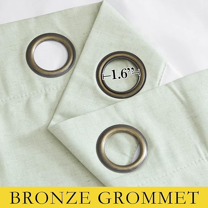 NICETOWN Sage Green Kitchen Linen Completely Shaded Draperies, 2 Pieces - Image 5