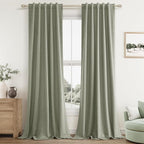 Sage Green 100% Blackout Curtains 84 Inch Length 2 Panels Set by Guken