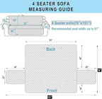 Reversible 4 Seater Sofa Cover 91 Inch Large Couch Cover Furniture Protector - Image 7