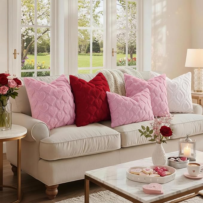 decorUhome Throw Pillow Covers 26x26 Inch Set of 2, Soft Plush Decorative Faux - Image 6