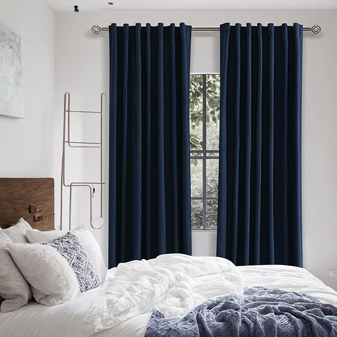 Guken Navy Blue 100% Blackout Curtains 84 Inch Length 2 Panels Set - Image 8