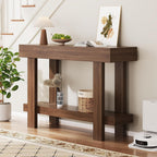 Console Table for Entryway, 47.2" Narrow Farmhouse Sofa Table Walnut